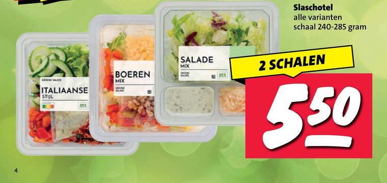 saladeschotel 2 4 italiaanse boeren mix salade slaschotel schaal schalen folder aanbieding bij Nettorama
