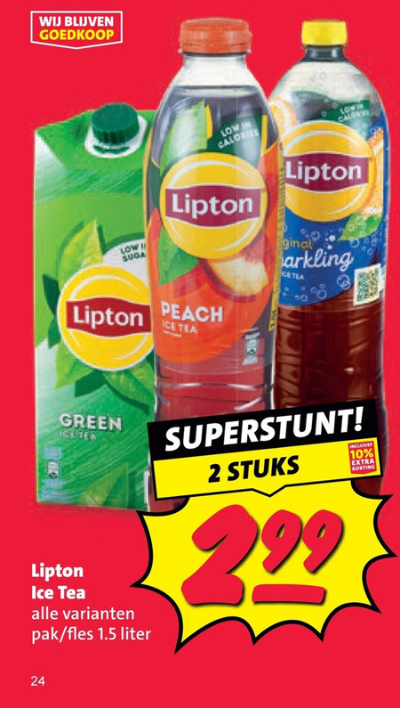lipton ice tea 2 10 11 24 99 calories peach green pak fles liter stuks folder aanbieding bij Nettorama Lipton ice tea folder aanbieding bij Nettorama - details