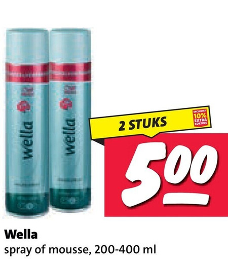 wella haarmousse hairspray 2 10 500 stuks spray mousse ml folder aanbieding bij Nettorama Wella hairspray, haarmousse folder aanbieding bij Nettorama - details