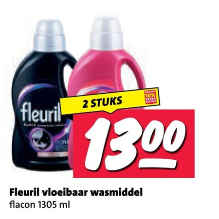 fleuril wasmiddel 2 10 stuks vloeibaar flacon ml folder aanbieding bij Nettorama Fleuril wasmiddel folder aanbieding bij Nettorama - details