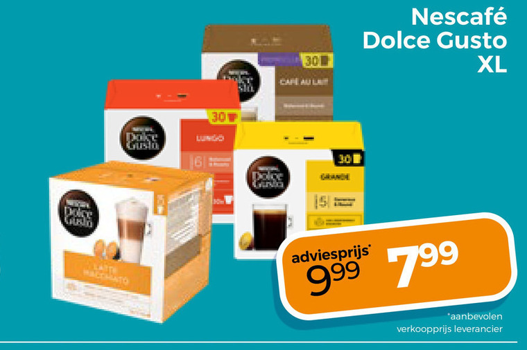 nescafe dolce gusto capsules 30 cafe lait xl lungo folder aanbieding bij Trekpleister Nescafe dolce gusto capsules folder aanbieding bij Trekpleister - details