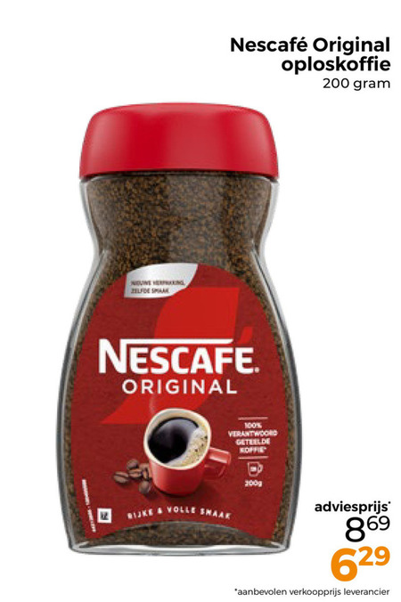 nescafe oploskoffie 100 200 original nike volle verantwoord koffie folder aanbieding bij Trekpleister Nescafe oploskoffie folder aanbieding bij Trekpleister - details