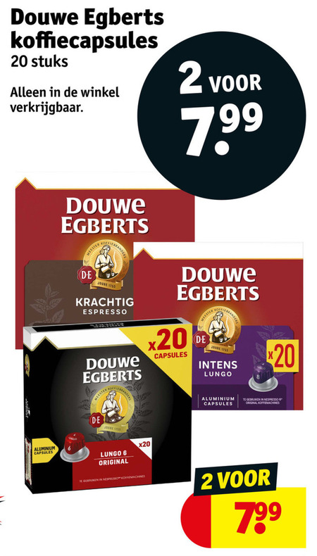 douwe egberts koffiecups 2 6 8 20 koffiecapsules stuks joure espresso meester koffiebranders capsules lungo aluminium gebruiken nespresso original koffiemachines folder aanbieding bij Kruidvat Douwe Egberts koffiecups folder aanbieding bij Kruidvat - details