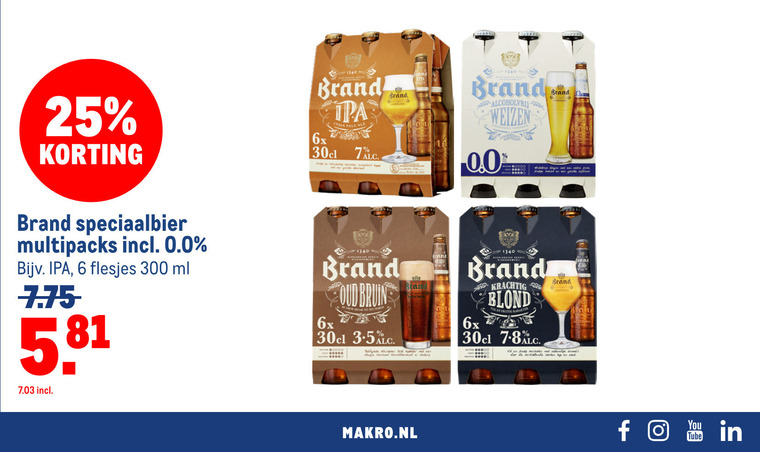 brand speciaalbieren 6 25 101 300 speciaalbier multipacks 0.0 ml india 6x oud bruin visage cartel alcoholvrij weizen blond karakter lende soorten hop you tube folder aanbieding bij Makro Brand speciaalbier folder aanbieding bij Makro - details