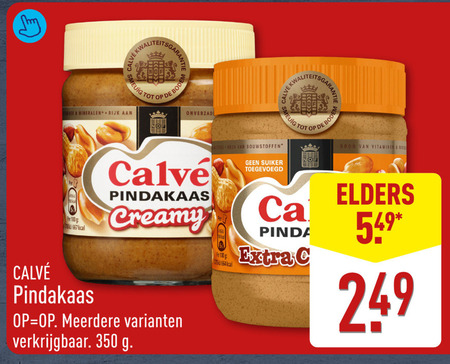 calve pindakaas 100 350 smeuig mineralen rijk creamy meerdere bouwstoffen suiker pinda vitaminen elders folder aanbieding bij Aldi Calve pindakaas folder aanbieding bij Aldi - details
