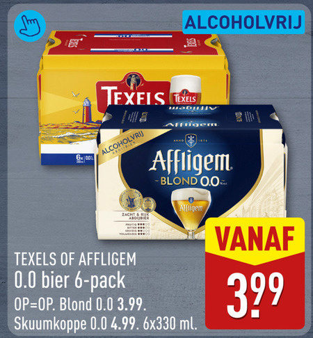 texels affligem speciaalbieren alcoholvrij bier 6 330 abdijbier zacht rijk fruitig bitter kruidig volmondig 0.0 pack 00 anno blond 3.99 skuumkoppe ml folder aanbieding bij Aldi Affligem alcoholvrij bier, speciaalbier folder aanbieding bij Aldi - details
