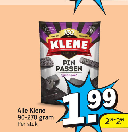 klene drop 150 jaar genieten passen zacht zoet stuk folder aanbieding bij Albert Heijn Klene drop folder aanbieding bij Albert Heijn - details