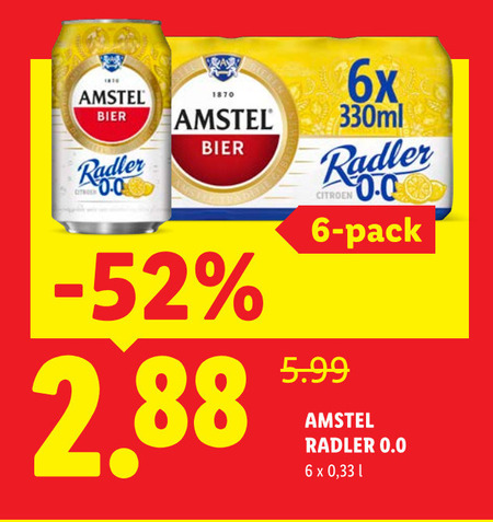 amstel radler bier 6 1870 0.0 citroen 6x 330ml pack 5.99 folder aanbieding bij Lidl Amstel radler bier folder aanbieding bij Lidl - details
