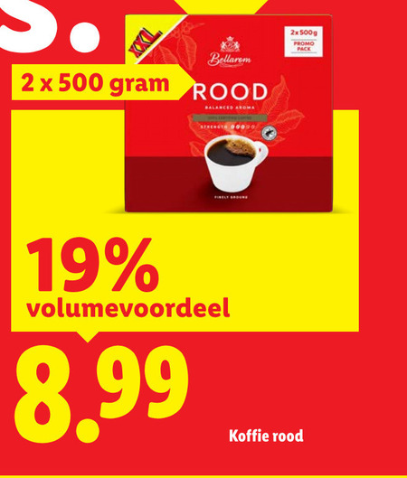 bellarom koffie 2 19 500 xx rood balanced aroma strength volumevoordeel 2x pack folder aanbieding bij Lidl Bellarom koffie folder aanbieding bij Lidl - details