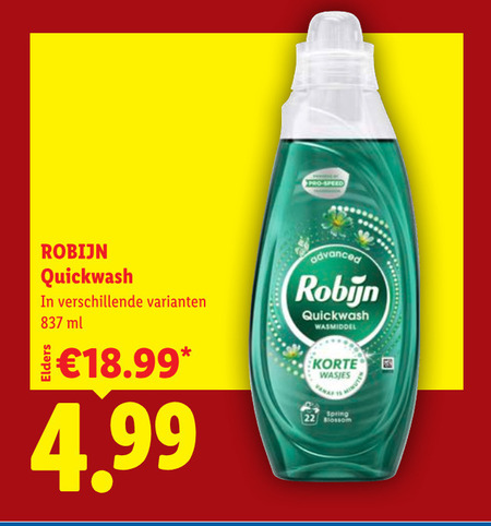 robijn wasmiddel pro speed quickwash ml advanced korte wasjes spring blossom folder aanbieding bij Lidl Robijn wasmiddel folder aanbieding bij Lidl - details