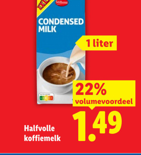 koffiemelk 1 milk halfvolle liter volumevoordeel folder aanbieding bij Lidl