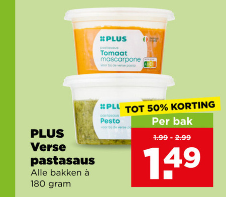 Plus Huismerk   pastasaus folder aanbieding bij  Plus - details