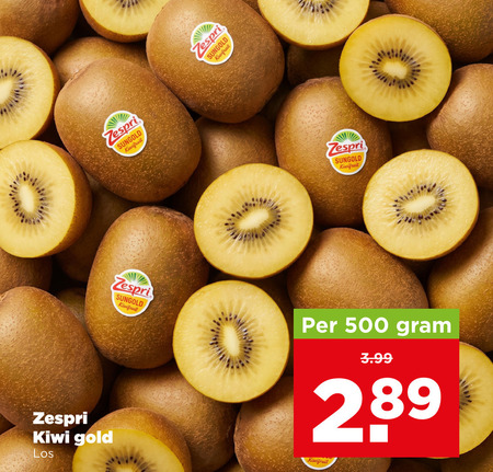 kiwi 500 zespri sungold kiwifruit 3.99 gold folder aanbieding bij Plus