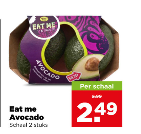 avocado 2 smooth schaal stuks rijp folder aanbieding bij Plus