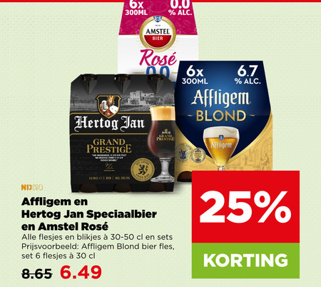 hertog jan amstel affligem speciaalbieren 6 10 25 30 1870 6x 300ml 0.0 bier rosee grand prestige kroonjuweel ruk palet kruidige karamel to nix18 speciaalbier blikjes blond fles folder aanbieding bij Plus Amstel speciaalbier folder aanbieding bij Plus - details