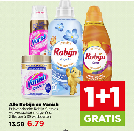 Robijn   wasmiddel, wasverzachter folder aanbieding bij  Plus - details