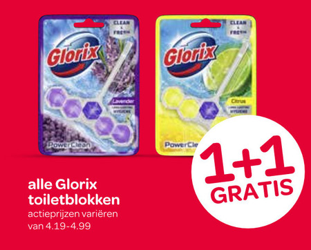 glorix toiletblok 1 clean lavender toiletblokken varieeren citrus folder aanbieding bij Spar Glorix toiletblok folder aanbieding bij Spar - details