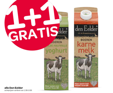 den eelder karnemelk yoghurt melk 1 halfvolle boeren varieeren scan folder aanbieding bij Spar Den Eelder karnemelk, melk folder aanbieding bij Spar - details