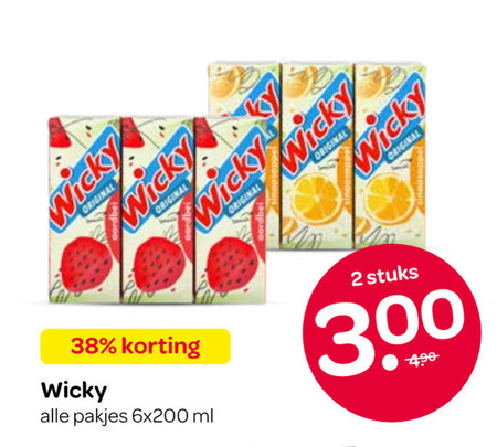 wicky fruitdrank 2 original ml stuks folder aanbieding bij Spar Wicky fruitdrank folder aanbieding bij Spar - details
