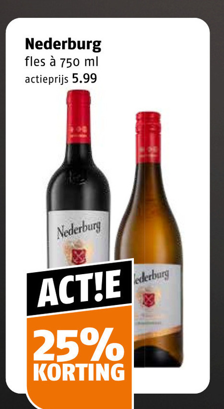 nederburg rode wijn witte 25 750 fles ml actieprijs 5.99 folder aanbieding bij Poiesz Nederburg witte wijn, rode wijn folder aanbieding bij Poiesz - details