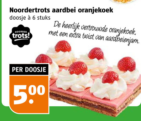 koeken 6 noordertrots aardbei oranjekoek doosje stuks noorder trots vertrouwde twist aardbeienjam 00 50 folder aanbieding bij Poiesz