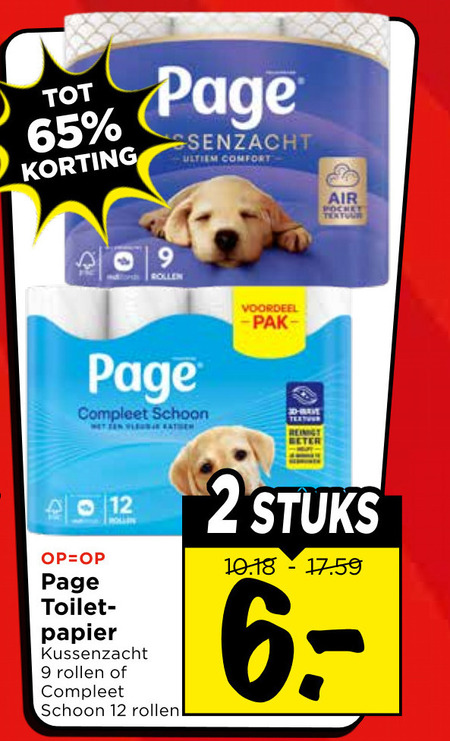 page toiletpapier 2 9 12 65 comfort rollen schoon toilet papier kussenzacht voordeel 3d textur reinigt beter air pocket stuks folder aanbieding bij Vomar Page toiletpapier folder aanbieding bij Vomar - details