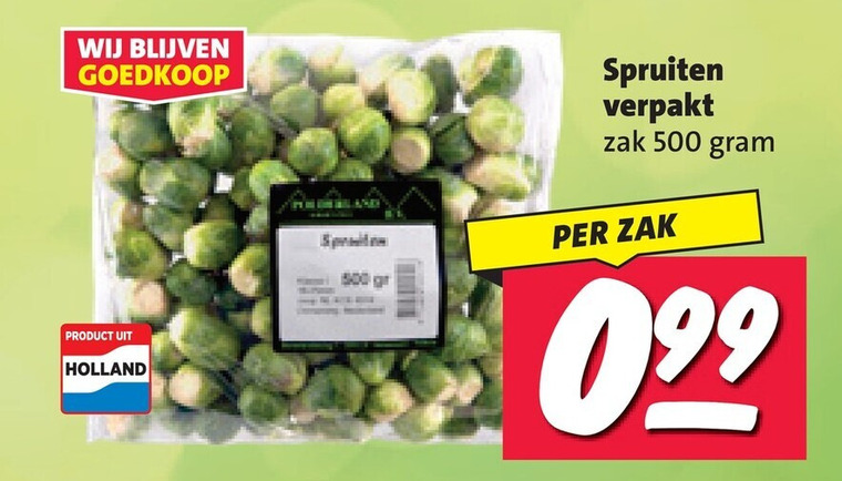 spruitjes 500 holland spruiten verpakt zak folder aanbieding bij Nettorama