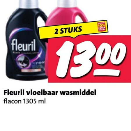 fleuril wasmiddel 2 10 stuks vloeibaar flacon ml folder aanbieding bij Nettorama Fleuril wasmiddel folder aanbieding bij Nettorama - details