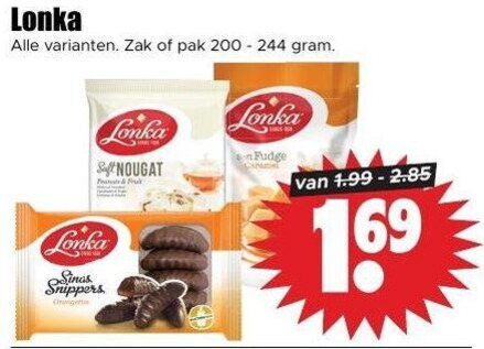 Lonka   fudge folder aanbieding bij  Dirk - details
