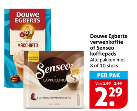 douwe egberts senseo koffiepads oploskoffie 8 10 nouveau cappuccino verwenkoffie pakken stuks pak latte macchiato pads posities nou folder aanbieding bij Hoogvliet Douwe Egberts Senseo oploskoffie, koffiepad folder aanbieding bij Hoogvliet - details