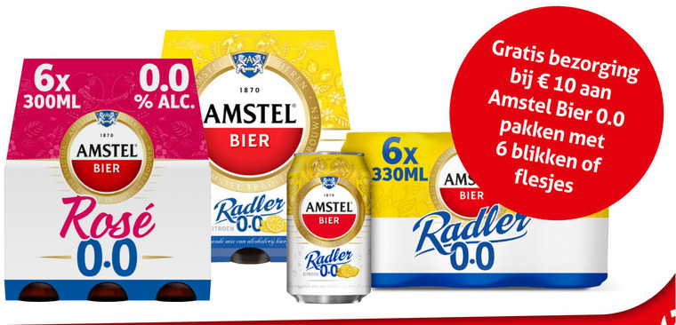 amstel radler bier 6 10 1870 6x 300ml 0.0 rosee bieren citroen mix alcoholvrij alcohol 330ml pakken blikken folder aanbieding bij Hoogvliet Amstel radler bier folder aanbieding bij Hoogvliet - details
