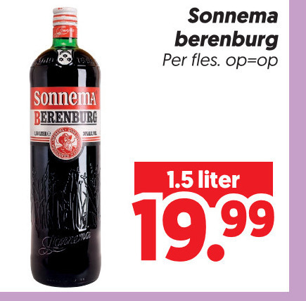 sonnema berenburg fles liter folder aanbieding bij Dekamarkt Sonnema berenburg folder aanbieding bij Dekamarkt - details