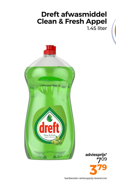 dreft afwasmiddel 379 clean fresh appel pomme liter folder aanbieding bij Trekpleister Dreft afwasmiddel folder aanbieding bij Trekpleister - details