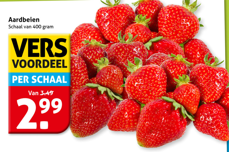 aardbeien 400 schaal vers voordeel folder aanbieding bij Hoogvliet