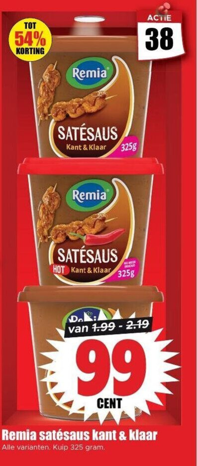 Remia   satesaus folder aanbieding bij  Dirk - details