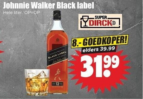 johnnie walker whisky 12 black label liter super goedkoper elders folder aanbieding bij Dirk Johnnie Walker whisky folder aanbieding bij Dirk - details