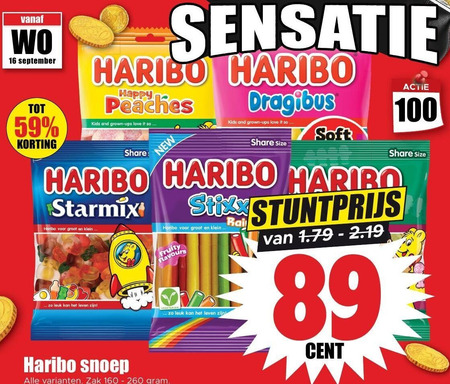 Haribo   snoep folder aanbieding bij  Dirk - details