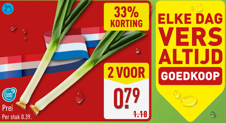 prei 2 33 to planet proof mm stuk dag vers folder aanbieding bij Aldi
