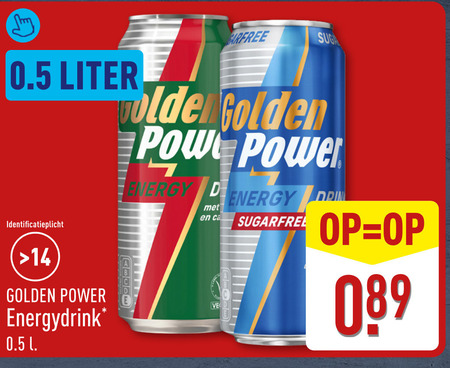 Golden Power   energiedrank folder aanbieding bij  Aldi - details