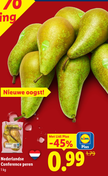 peren 1 nieuwe oogst conference nederlandse folder aanbieding bij Lidl