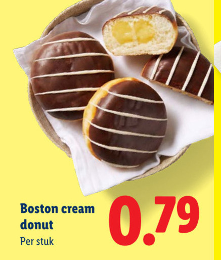 donuts boston cream donut stuk folder aanbieding bij Lidl