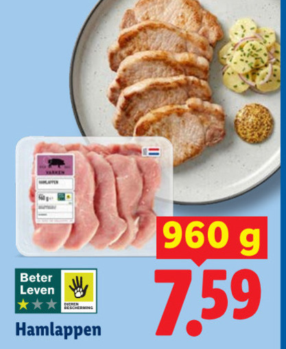hamlappen beter leven folder aanbieding bij Lidl