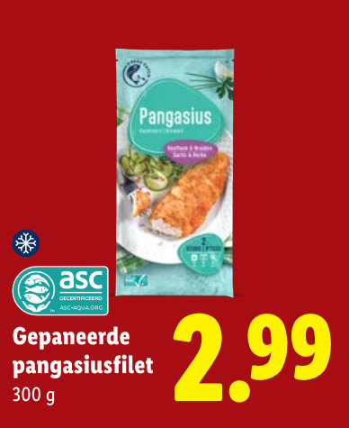 pangasius 300 gecertificeerd gepaneerde pangasiusfilet folder aanbieding bij Lidl