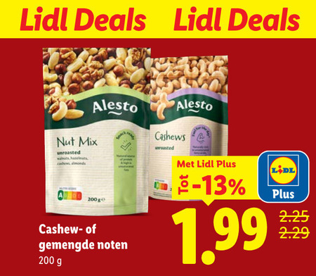 cashewnoten noten 13 200 deals mix hazelnuts cashews almonds gemengde folder aanbieding bij Lidl