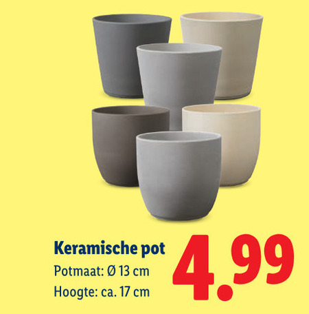 bloempotten 13 17 keramische pot potmaat cm hoogte ca. folder aanbieding bij Lidl