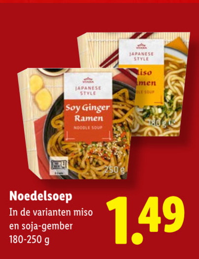 noodles japanese style soy ginger ramen noodle soup men ole noedelsoep soja gember folder aanbieding bij Lidl