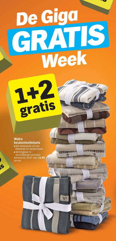 theedoek keukendoek 1 2 giga week folder aanbieding bij Albert Heijn