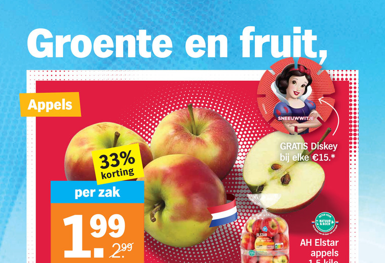 appels 33 groente fruit sneeuwwitje zak elstar natuur boer l land folder aanbieding bij Albert Heijn