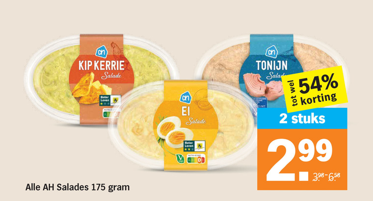 albert heijn huismerk salade 2 kip kerrie beter leven salades nutri score tonijn stuks folder aanbieding bij Albert Heijn Albert Heijn Huismerk salade folder aanbieding bij Albert Heijn - details