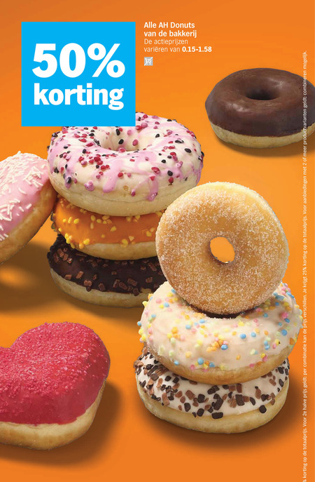 donuts 2 25 50 bakkerij varieeren 2e halve combinatie productvarianten combineren folder aanbieding bij Albert Heijn